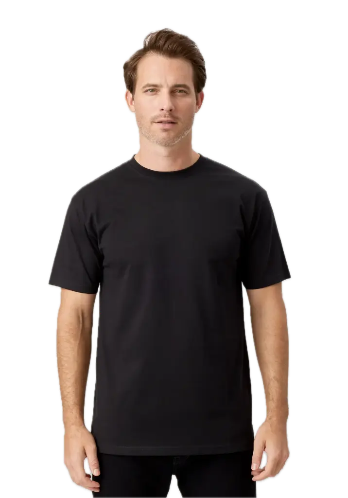 Men's Heavyweight T-Shirt 6.5 oz (S, Black)