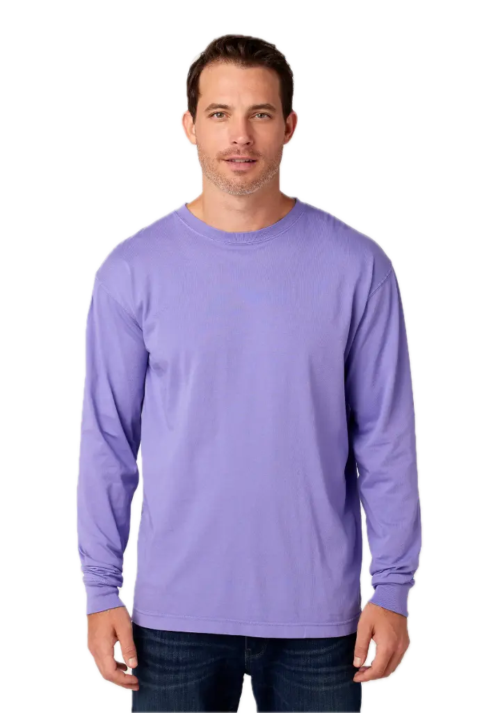 Unisex Garment Dye Long Sleeve 5.5 oz (XS, Purple Haze)
