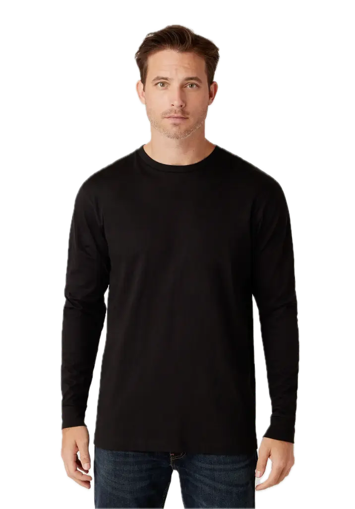 Men's Premium Long Sleeve Tee 5.5 oz (XS, Black)