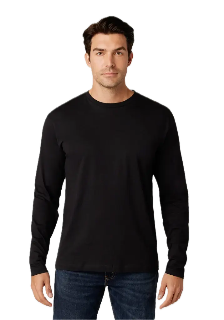 Men's Long Sleeve T-Shirt 4.3 oz (S, Black)