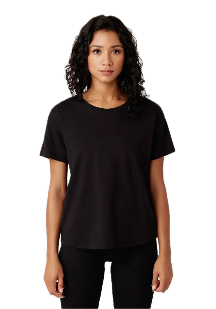 Womens Hi-Lo Tee 4.3 oz (Black, XS)