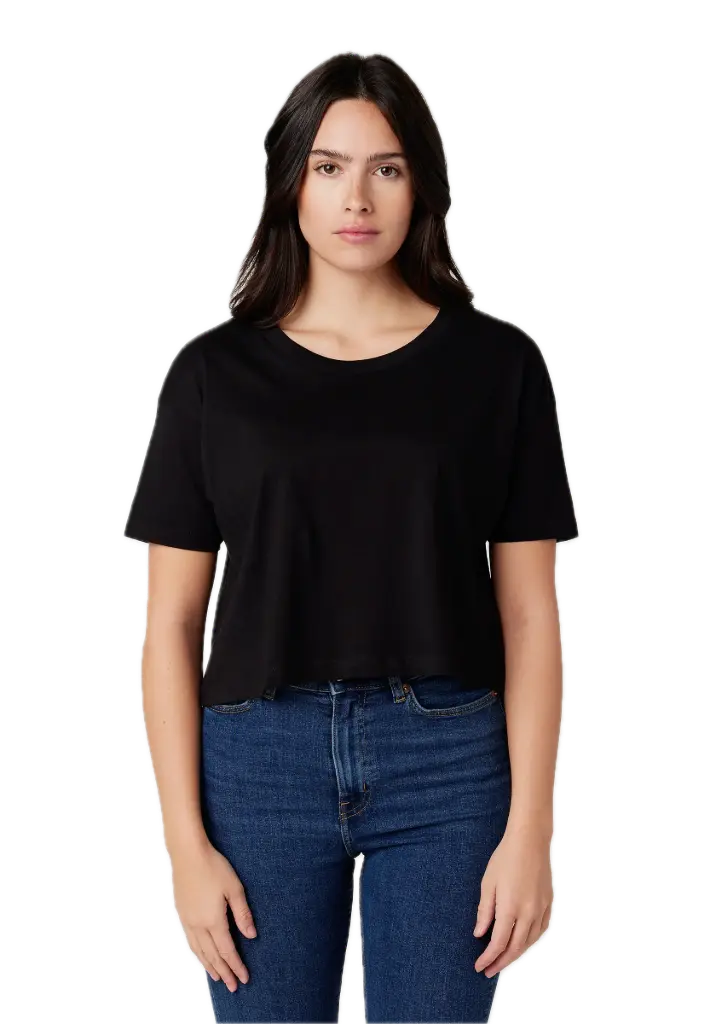 Women's Crop Top 5.5 oz (Black, XS)