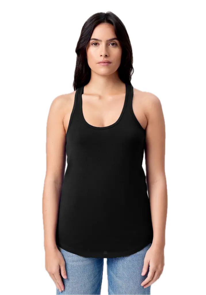Women's Racer-Back Tank 4.3 oz (Black, XS)